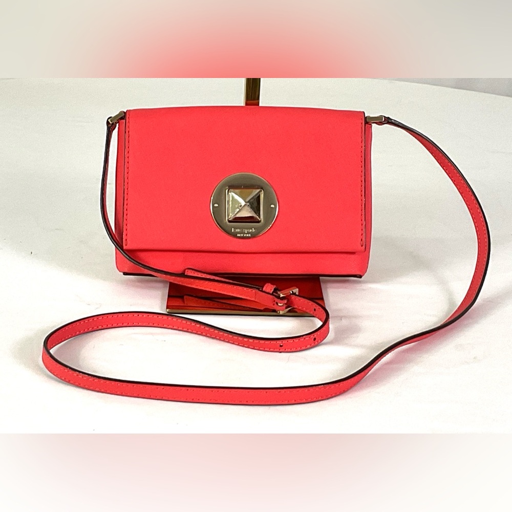 Kate Spade-coral pink saffiano leather -Crossbody bag